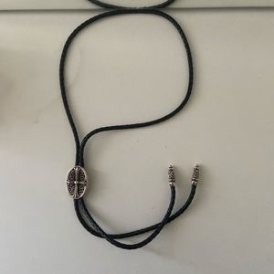 Chrome hearts leather bolo tie